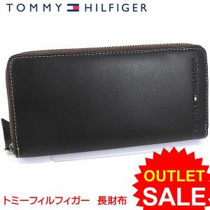 【アウトレット特価-B2】トミーヒルフィガー 長財布 ラウンドジップ ダークブラウン  TOMMY HILFIGER 31TL13X015 80666-B2