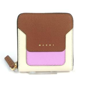 MARNI マルニ 財布 二つ折り ラウンドジップ コンパクト PFMOQ09U09 LV520 Z565N MOCA/PINK/CANDY/SHELL｜pre-ma