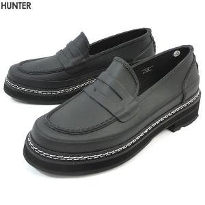 HUNTER ハンター  ローファー レインシューズ  レディース WOMENS REF STITCH PENNY LOAFER ブラック  WFF1089RMA｜プレマ インポートマーケット