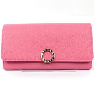 ブルガリ 財布 BVLGARI  長財布 ブルガリブルガリ レディース 287272 GRAIN BI-FOLD  PINK MEDIUM  283149｜pre-ma