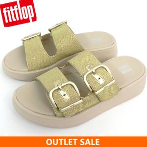 フィットフロップ  サンダル レディース fit flop FITFLOP  F-MODE BUCKLE SHIMMERLUX PLATFORM TWO-BAR SLIDES  HG5-675 PLATINO【アウトレット】｜プレマ インポートマーケット