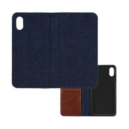 iPhoneXR ファブリックフリップカバー IP18M-06DM / デニム