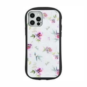 Barbie iPhone12/12 Pro対応 ハイブリッドガラスケース BAR-09B / ハナ柄