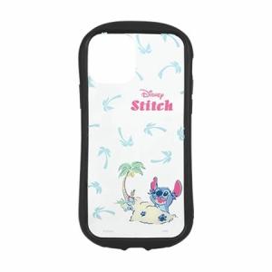 グルマンディーズ スティッチ/iPhone12/12 Pro対応 ハイブリッドクリアケース 砂遊び DN-809 ブルー