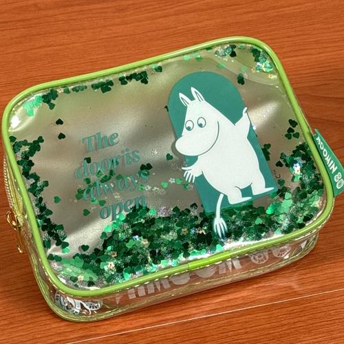 送料無料 ムーミン/MOOMIN シャカシャカポーチ MOM-676 / 80周年アート／グリーン