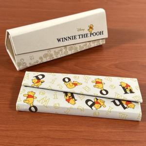 ディズニー/くまのプーさん 折りたたみメガネケース MCPH-420-1 /WINNIE THE POOH ちらし アルファベット プーさん｜ぷりきゅー