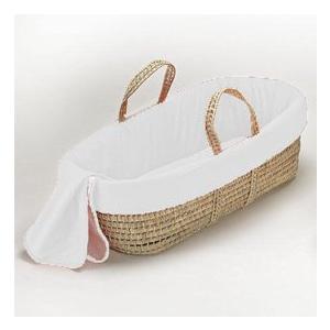 Baby Doll Classic Solid Moses Basket, White