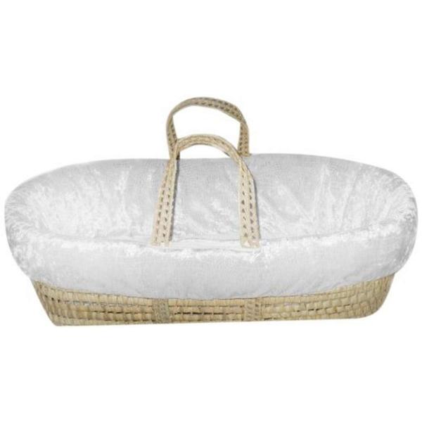 Baby Doll Bedding Crocodile Moses Basket, White