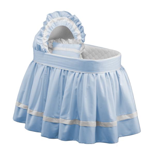 Baby Doll Bedding Regal Pique Bassinet Set, Blue