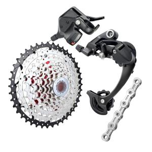 Bibike 8速 MTB グループセット 8速チェーン 11-42t カセット 1x8 シフター＆...