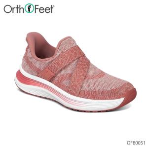 オーソフィート Orthofeet ナヤ NAYA スニーカー ハンズフリー OF80051 レッド 2E 3E 幅広 ミディアム ワイド テキスタイル レディース シューズ 靴
