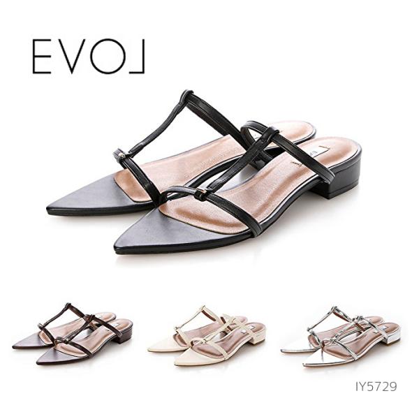 EVOL イーボル 軽量 Tストラップミュールサンダル IY5729 レディース シューズ 靴 スト...