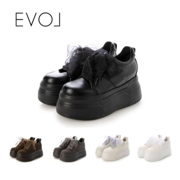 EVOL イーボル 2WAY8cm厚底レースアップシューズ IY5734  軽量 レディース シュー...