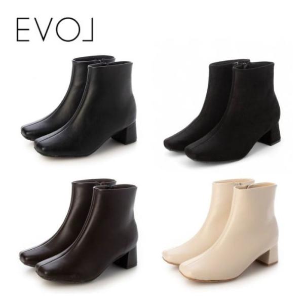 EVOL イーボル 軽量 スクエア5cmセンターシームショートブーツ IZ5769 レディース シュ...