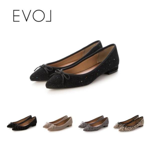EVOL イーボル 軽量 2cmソフトポインテッドバレエ IZ5789 レディース シューズ 靴 フ...