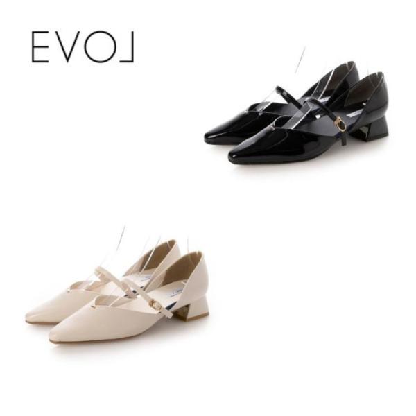 EVOL イーボル 軽量 セパレートストラップ3.5cmパンプス IZ5799 レディース オフィス...