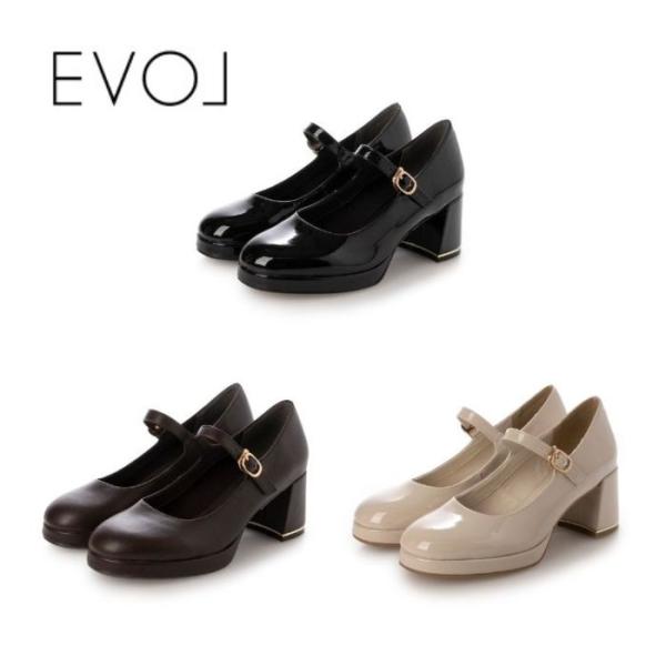 EVOL イーボル 晴雨兼用 クッション入り ストームメリージェーンパンプス IZ5812 レディー...