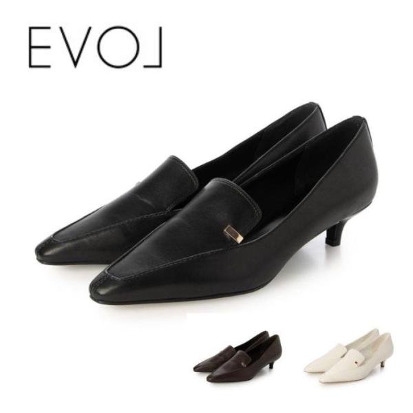 EVOL イーボル ゴールドパーツ4cmヒールローファー JA4014 レディース シューズ ヒール...