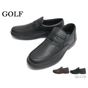 GOLF ゴルフ 2150 スリッポン 本革 メンズ 幅広 4E 撥水加工 コンフォート ウォーキン...