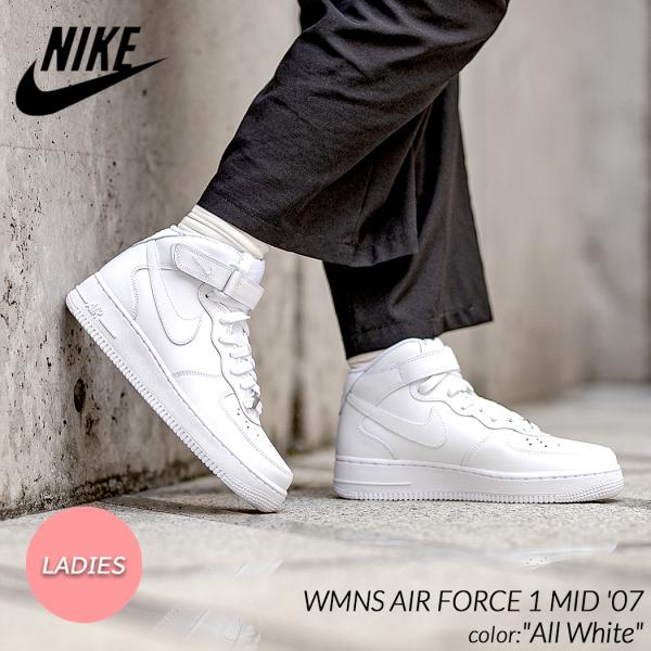 NIKE WMNS AIR FORCE 1 MID &apos;07 &quot;All White&quot; ナイキ ウィメン...