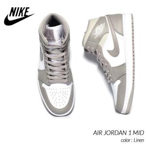 NIKE AIR JORDAN 1 MID "Linen" ナイキ エア ジョーダン 1 ミッド スニーカー ( グレーベージュ 白 554724-082 )