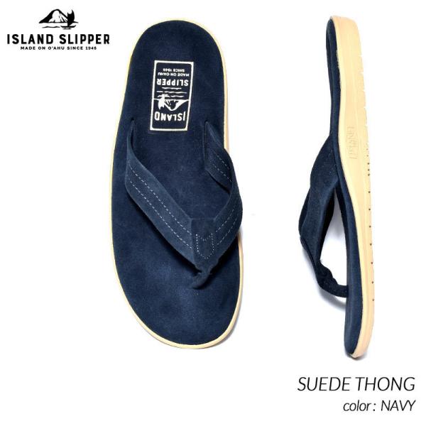 《【国内正規品】ISLAND SLIPPER SUEDE THONG NAVY アイランド スリッパ...