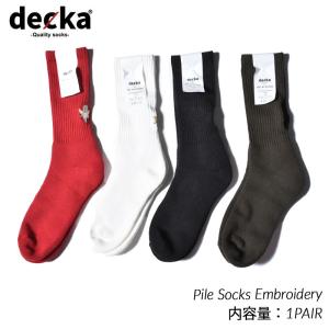 【ネコポス可】decka Pile Socks - Embroidery Cupid デカ クオリティー パイルソックス ショートレングス ソックス  ( 靴下 メンズ レディース ウィメンズ )｜precious-place