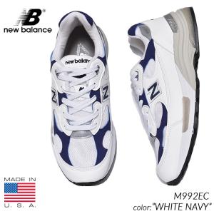 NEW BALANCE M992EC &quot;made in USA&quot; WHITE NAVY ニューバラン...
