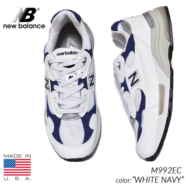 NEW BALANCE M992EC &quot;made in USA&quot; WHITE NAVY ニューバラン...