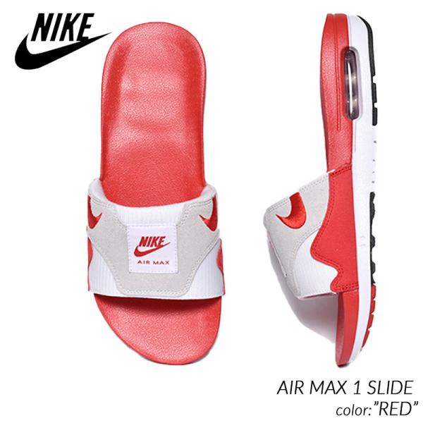 NIKE AIR MAX 1 SLIDE &quot;RED&quot; ナイキ エアマックス スライド サンダル ( ...