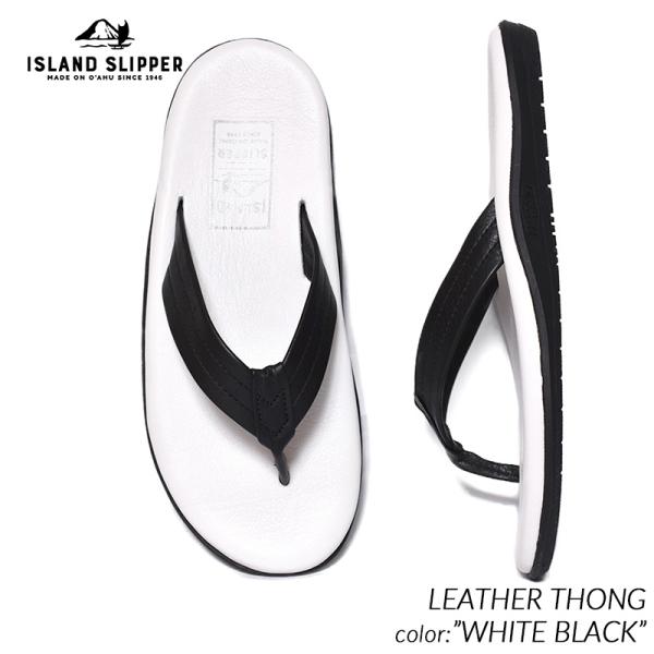 【国内正規品】ISLAND SLIPPER LEATHER THONG &quot;WHITE BLACK&quot; ...