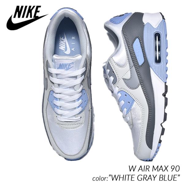 NIKE W AIR MAX 90 &quot;WHITE GRAY BLUE&quot; ナイキ ウィメンズ エアマッ...