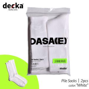 【ネコポス可】decka -quality socks- Pile Socks｜2pcs White デカ クオリティー パイル ソックス ( 2足セット 靴下 白 ホワイト メンズ レディース DA-06 )｜precious-place