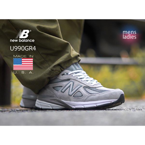 NEW BALANCE &quot;made in USA&quot; U990GR4 GRAY スニーカー ( グレー...