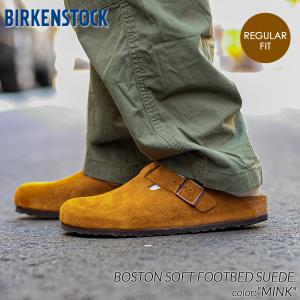 BIRKENSTOCK BOSTON SOFT FOOTBED SUEDE ( REGULAR FIT ) MINK ビルケンシュトック ボストン スエード サンダル メンズ キャメル 1009542｜precious-place