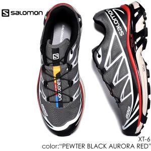 SALOMON XT-6 "PEWTER BLACK AURORA RED" サロモン スニーカー ( グレー 黒 ブラック シューズ 靴 メンズ レディース ウィメンズ L47293200 )｜precious-place