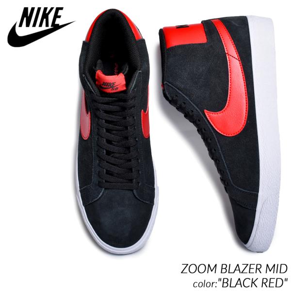 海外限定 NIKE SB ZOOM BLAZER MID &quot;BLACK RED&quot; ナイキ ブレイザー...