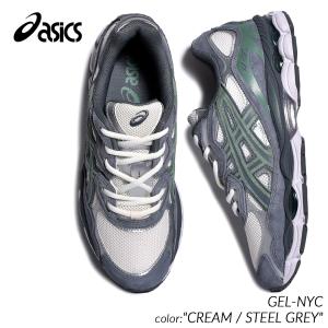 asics GEL-NYC "CREAM / STEEL GREY" アシックス ゲル ニューヨーク スニーカー ( グレー 灰色 緑 グリーン 白 ホワイト メンズ 1203A383-101 )