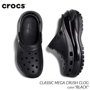 crocs CLASSIC MEGA CRUSH CLOG BLACK クロックス クラシック メガ クラッシュ クロッグ サンダル スライド レディース 黒 厚底 ブラック 207988-001｜precious-place