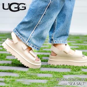 UGG W GOLDENGLOW "SEA SALT" アグ ウィメンズ ゴールデングロウ  サンダル スライド レディース ( アイボリー ベージュ 厚底  ストラップ 1152685 )｜precious-place