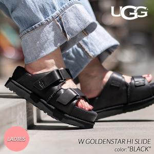 UGG W GOLDENSTAR HI SLIDE SANDAL "BLACK" アグ ウィメンズ ゴールデンスター  ハイ スライド サンダル レディース ( レザー 厚底 ウィメンズ 1152651 )｜precious-place