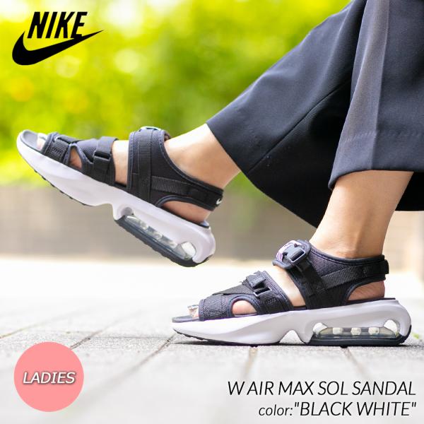 NIKE W AIR MAX SOL SANDAL &quot;BLACK WHITE&quot; ナイキ ウィメンズ ...