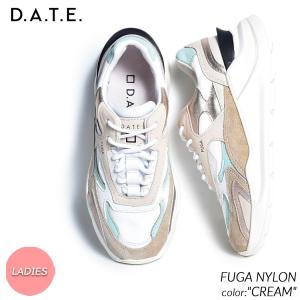 D.A.T.E. FUGA NYLON "CREAM" デイト フーガ スニーカー ( DATE 白 ホワイト クリーム 青 ブルー レディース ウィメンズ W401-FG-NY-CR )｜precious-place