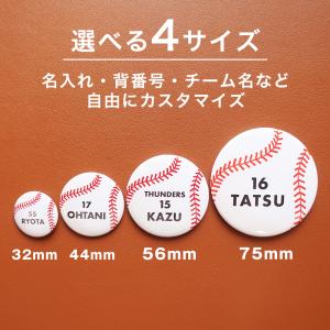 卒部 卒団記念品 野球 缶バッジ 名入れ 背番...の詳細画像2