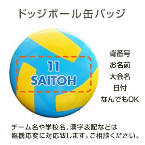 卒団記念品 ドッジボール 缶バッジ 名入れ 背...の詳細画像2