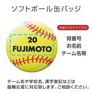 卒部 卒団記念品 ソフトボール 缶バッジ 名入...の詳細画像2