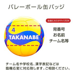 卒部 卒団記念品 バレーボール 缶バッジ 名入...の詳細画像3