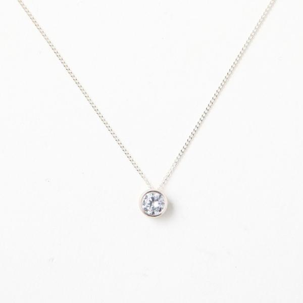 誕生石 ネックレス 4月 CZダイヤモンド AAAAA(A5) 0.5ct（カラット） シルバー 9...