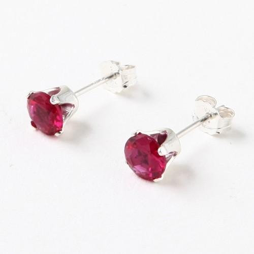 誕生石 ピアス 7月 ルビー 1.0ct（カラット） シルバー 925 誕生日 プレゼント 定番 ギ...