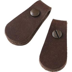 日本紐釦貿易 NBK 本革 ファスナー引き手パーツ サークル型 ネジ式カシメ付き 約17mm×35mm 焦げ茶 ダークブラウン LSC-DC